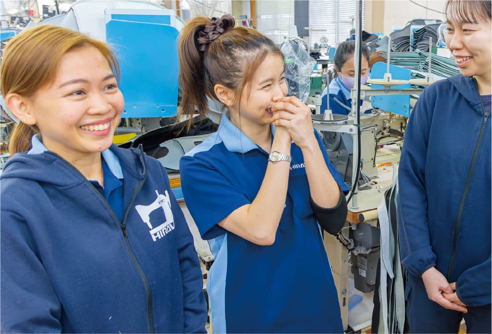 Smiling employees